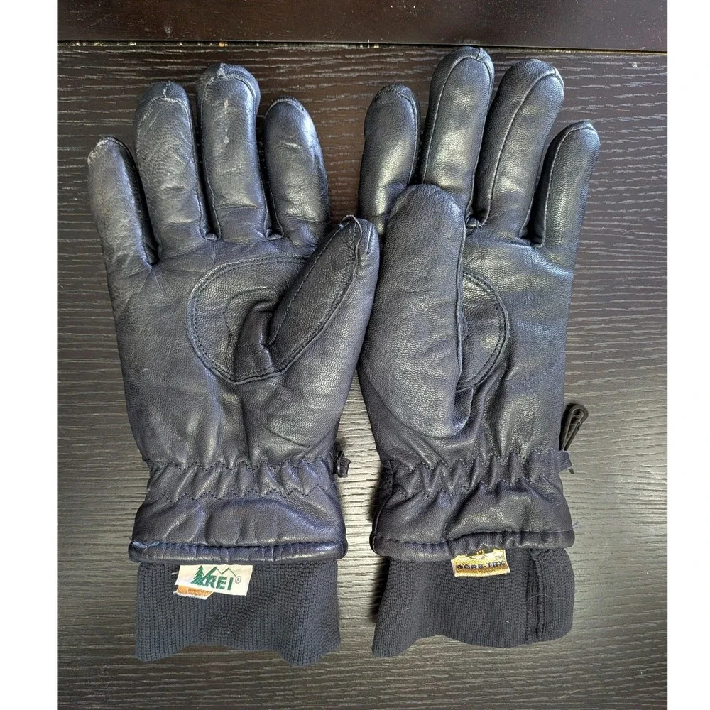 REI‎ Vintage Gore-Tex Leather Thinsulate Winter Gloves Black Women's Medium